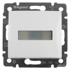 Выключатель кнопочный одноклавишный Legrand Valena 10A 12V с подсветкой держателем этикетки белый 774217