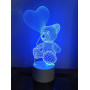 Фигурка светодиодная «Мишка с сердцем» 25x13см Uniel ULI-M503 RGB/3AAA Lovebear/White UL-00007420