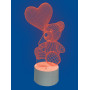 Фигурка светодиодная «Мишка с сердцем» 25x13см Uniel ULI-M503 RGB/3AAA Lovebear/White UL-00007420