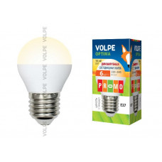 Лампа светодиодная диммируемая Volpe LED-G45-6W/WW/E27/FR/DIM/O