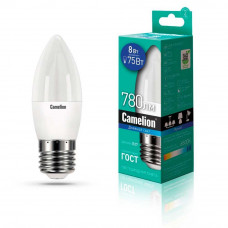 Лампа светодиодная Camelion E27 8W 6500K LED8-C35/865/E27 13372